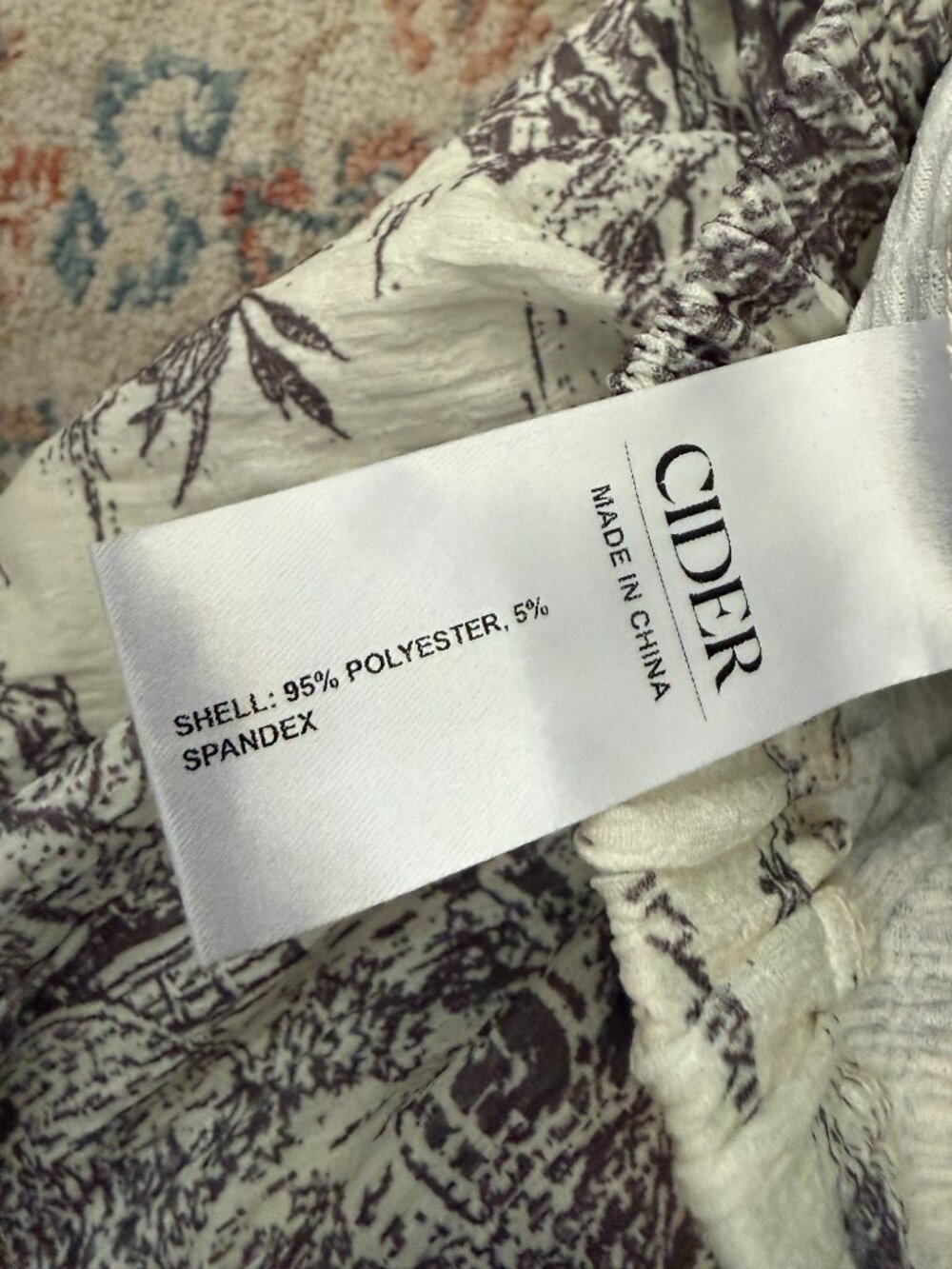 Cider Toile De Jouy Wide Leg Trousers : Small - Picture 7 of 7
